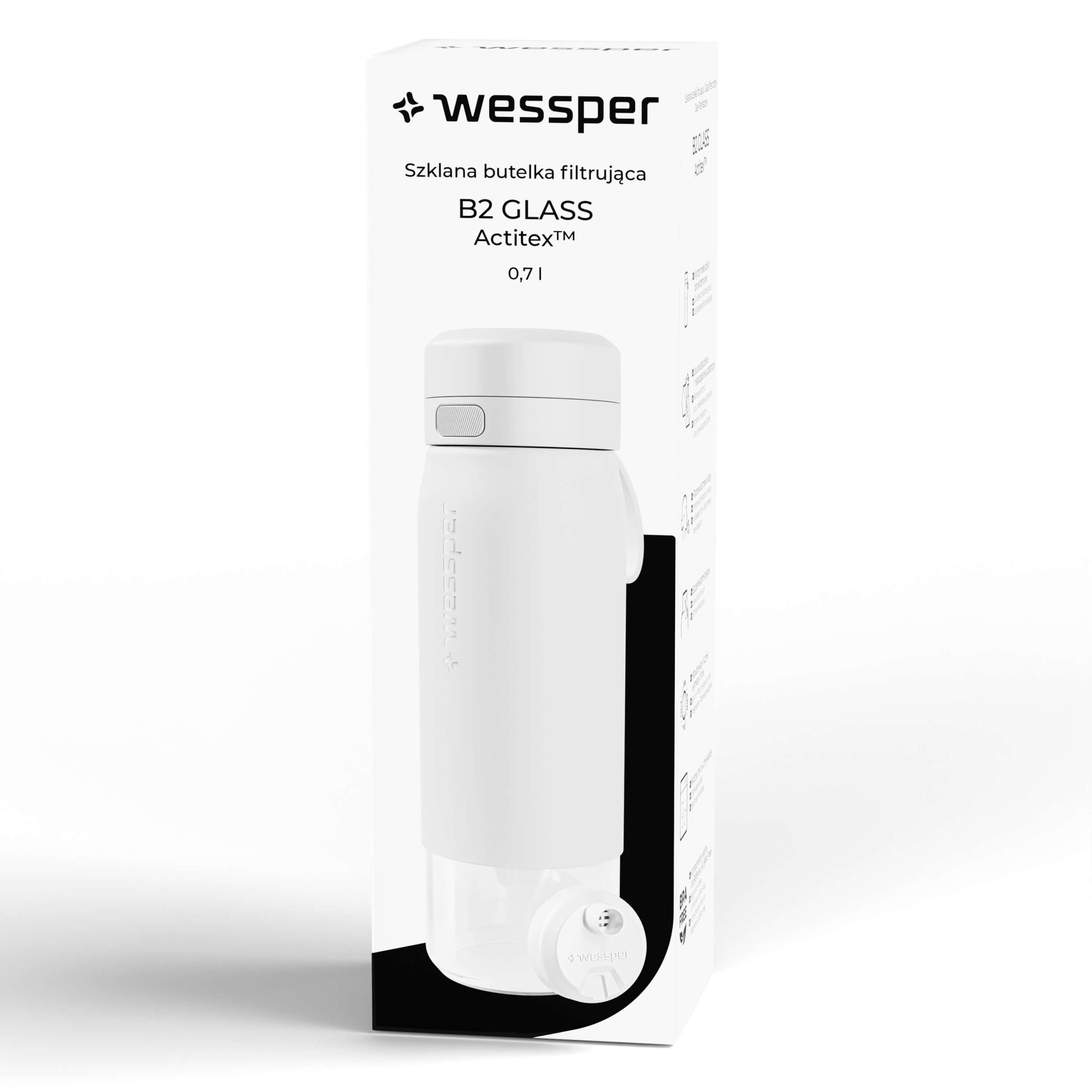 Butelka filtrująca Wessper B2 GLASS Actitex™ 700 ml Butelka filtrująca Wessper B2 GLASS Actitex™ 700 ml