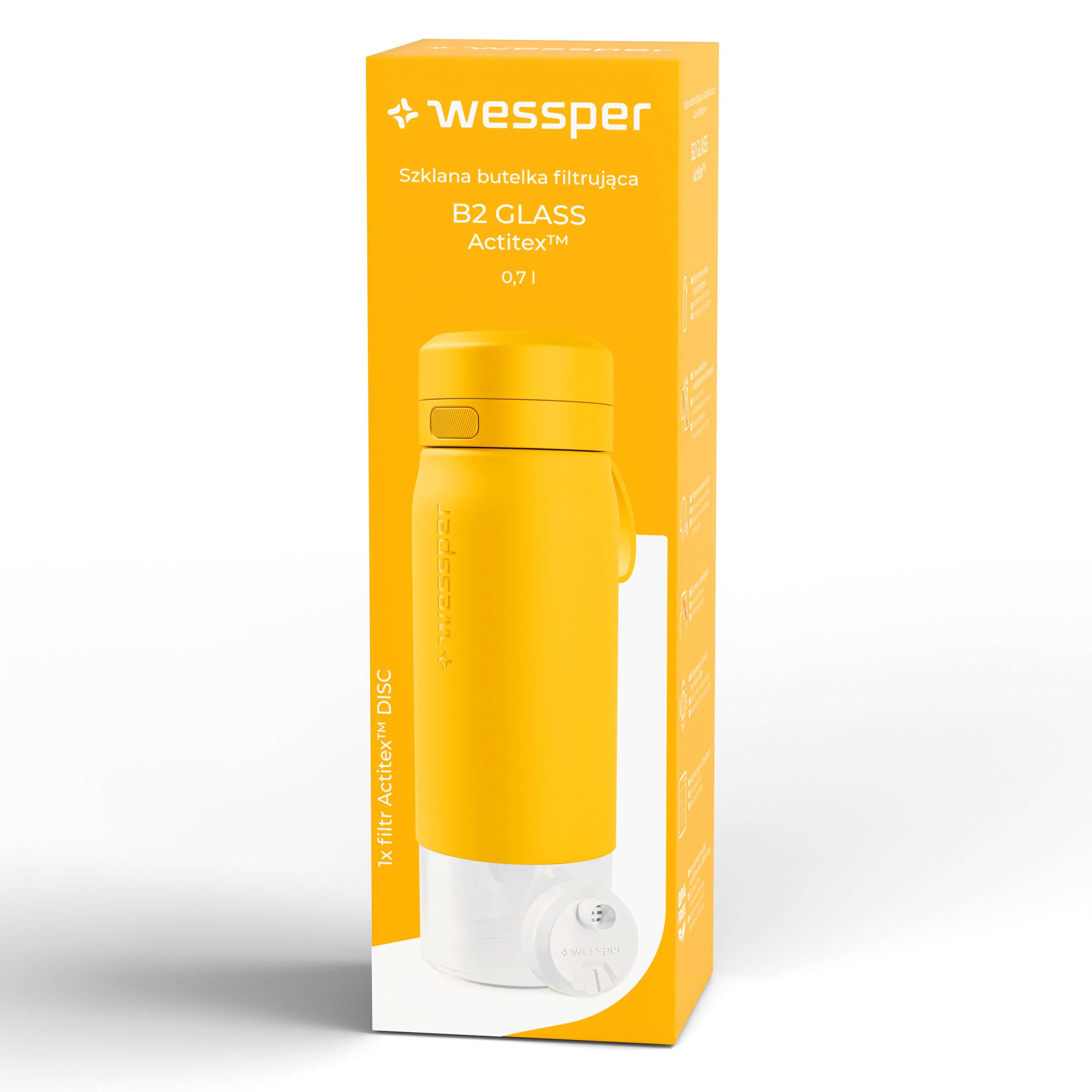 Butelka filtrująca Wessper B2 GLASS Actitex™ 700 ml Butelka filtrująca Wessper B2 GLASS Actitex™ 700 ml