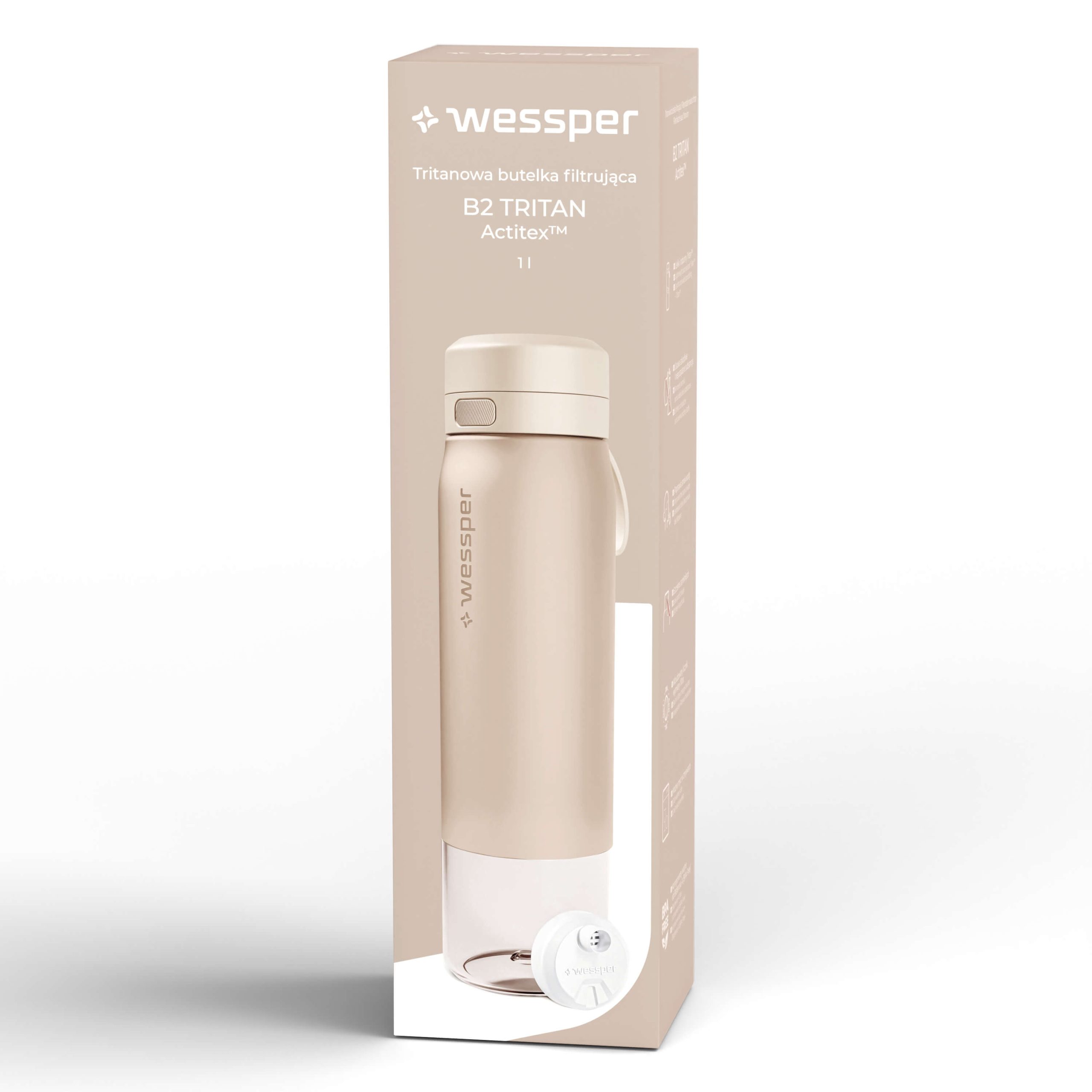 Butelka filtrująca Wessper B2 TRITAN™ Actitex™ 1000 ml Butelka filtrująca Wessper B2 TRITAN™ Actitex™ 1000 ml