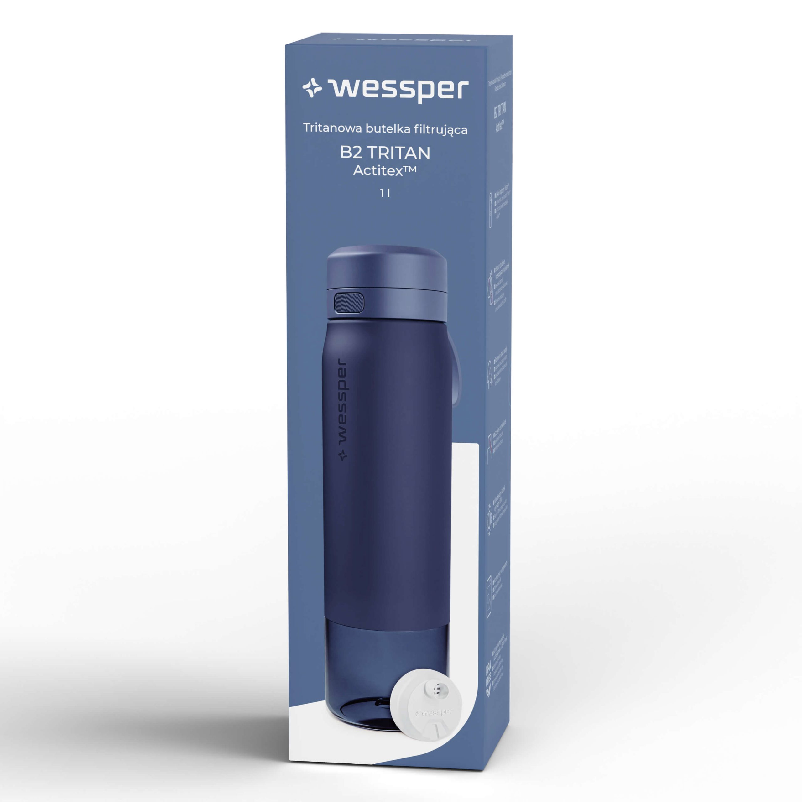 Butelka filtrująca Wessper B2 TRITAN™ Actitex™ 1000 ml Butelka filtrująca Wessper B2 TRITAN™ Actitex™ 1000 ml