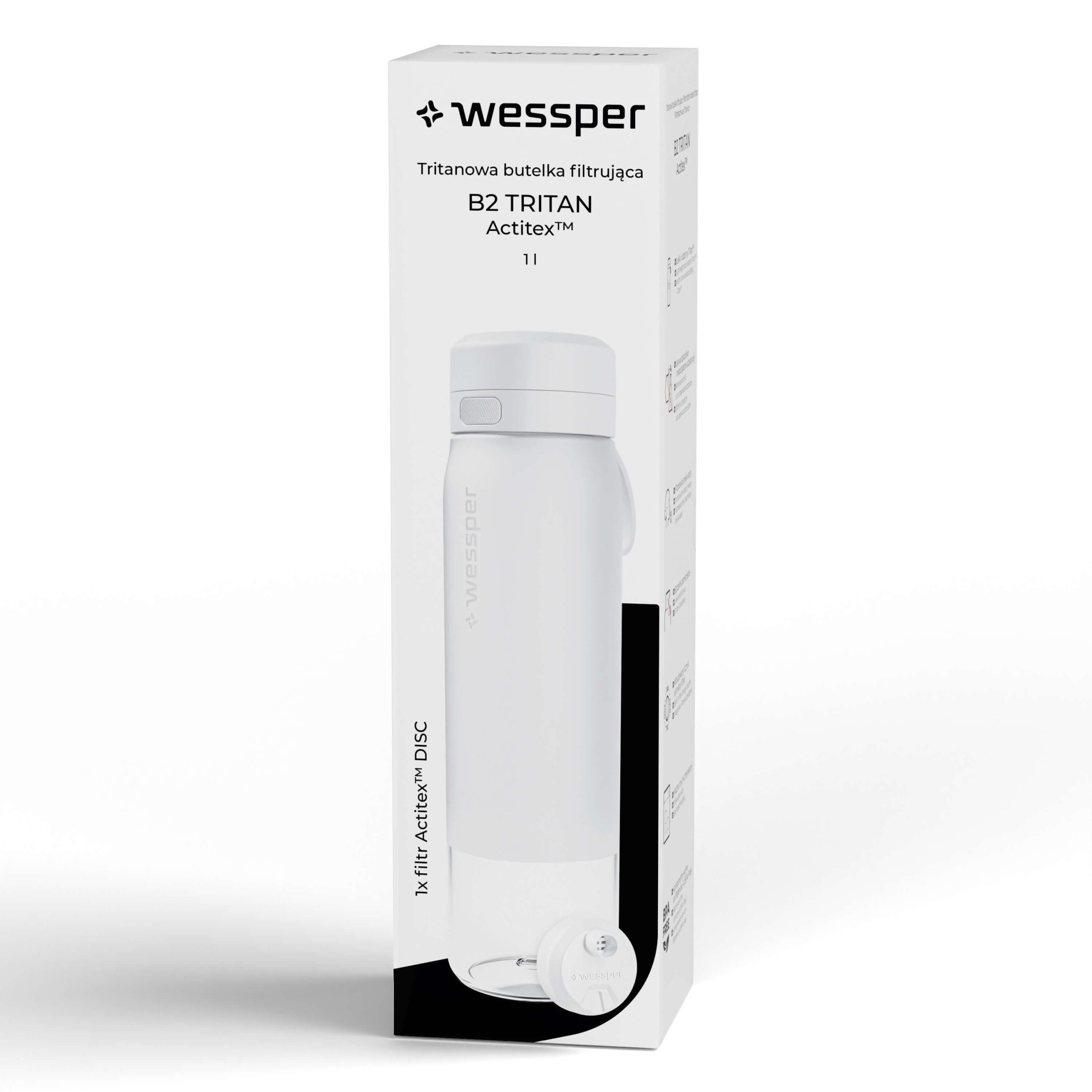 Butelka filtrująca Wessper B2 TRITAN™ Actitex™ 1000 ml Butelka filtrująca Wessper B2 TRITAN™ Actitex™ 1000 ml