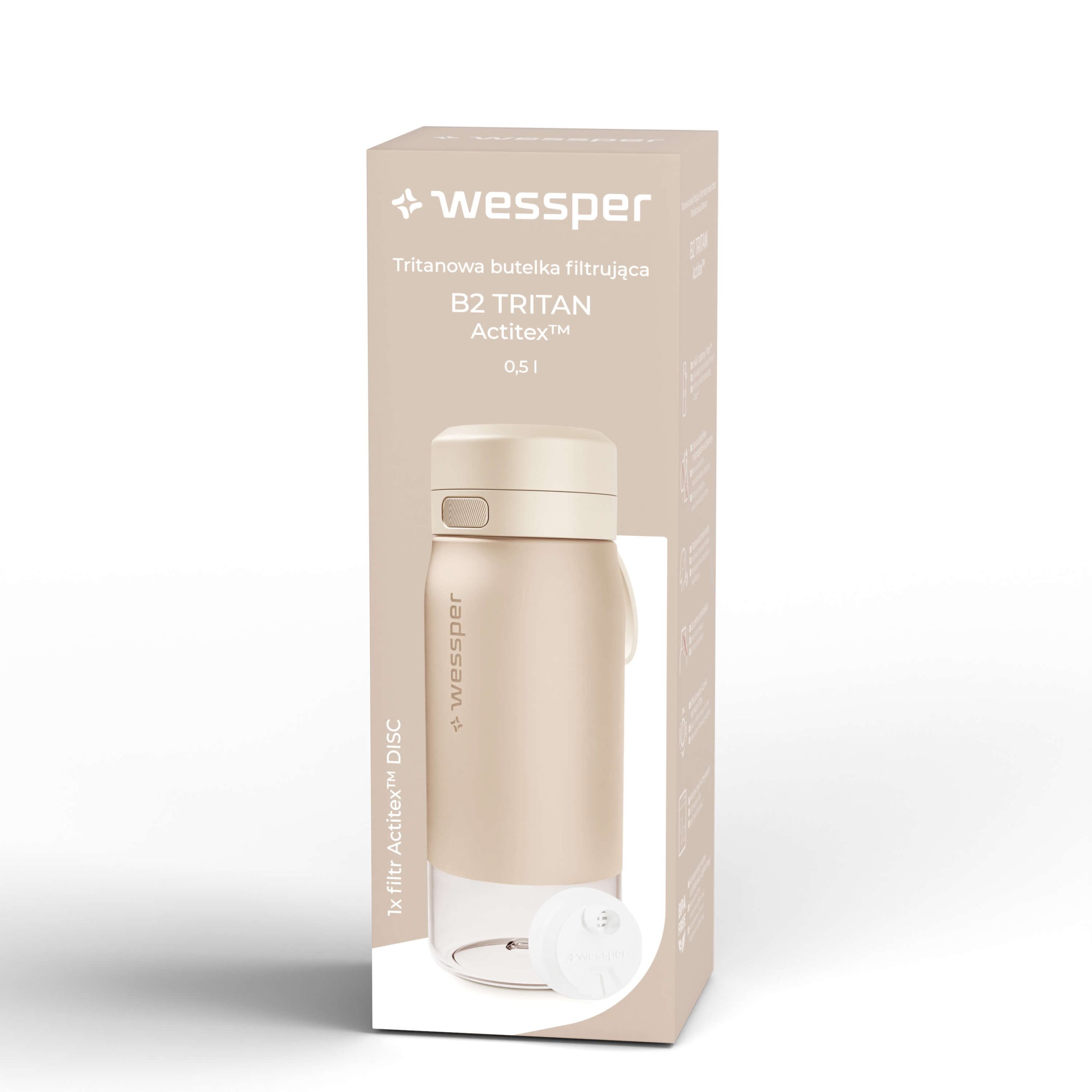 Butelka filtrująca Wessper B2 TRITAN™ Actitex™ 500 ml Butelka filtrująca Wessper B2 TRITAN™ Actitex™ 500 ml