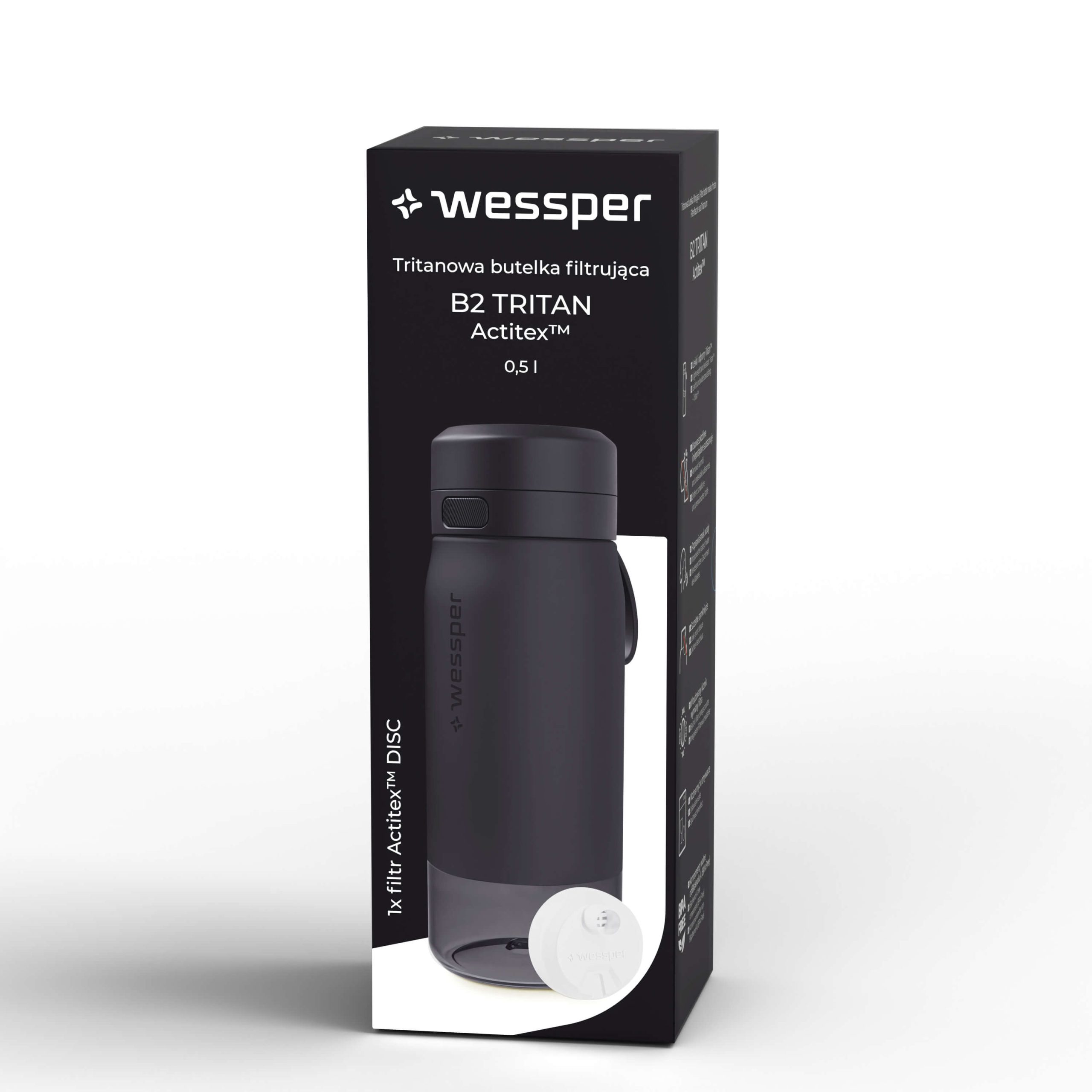 Butelka filtrująca Wessper B2 TRITAN™ Actitex™ 500 ml Butelka filtrująca Wessper B2 TRITAN™ Actitex™ 500 ml