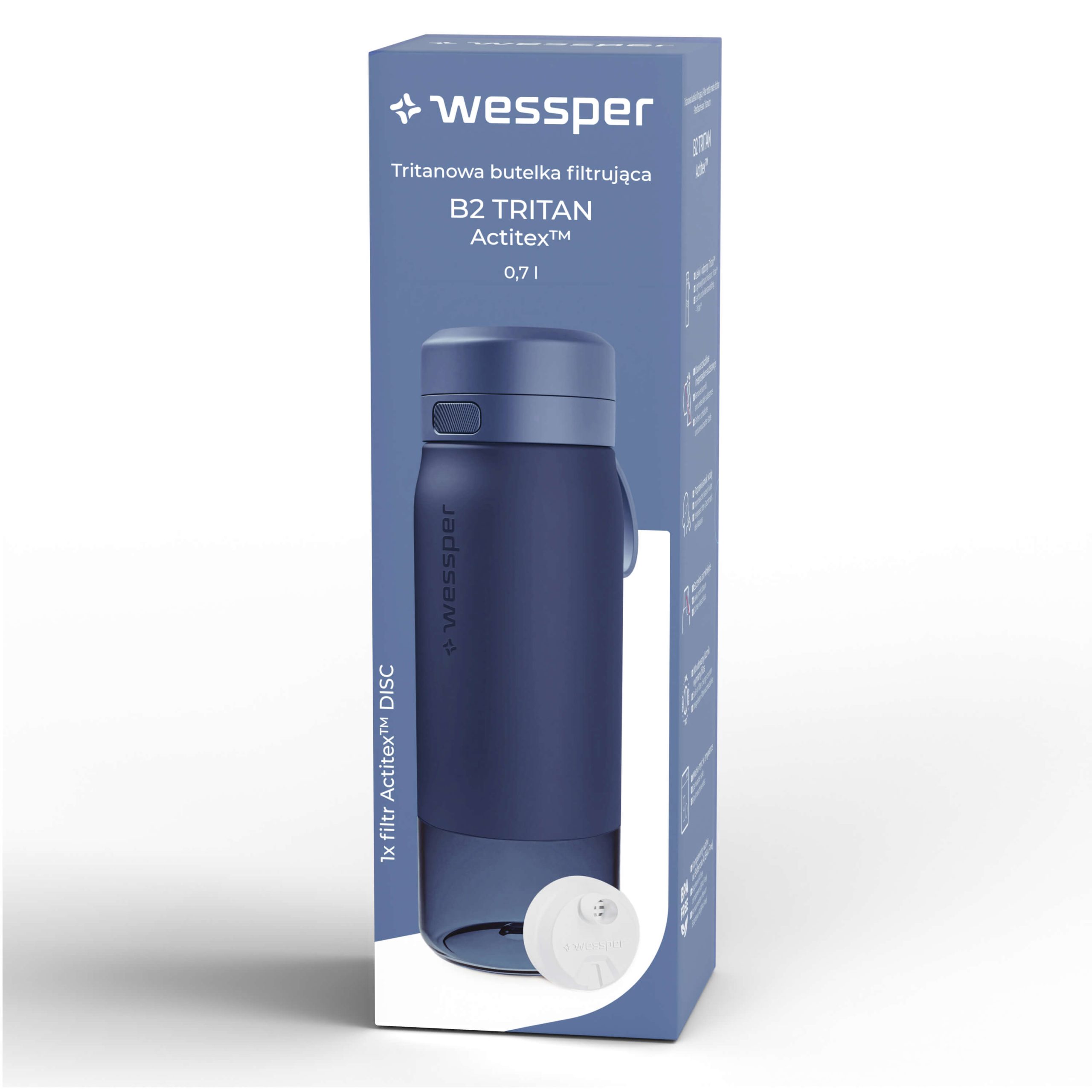 Butelka filtrująca Wessper B2 TRITAN™ Actitex™ 700 ml Butelka filtrująca Wessper B2 TRITAN™ Actitex™ 700 ml