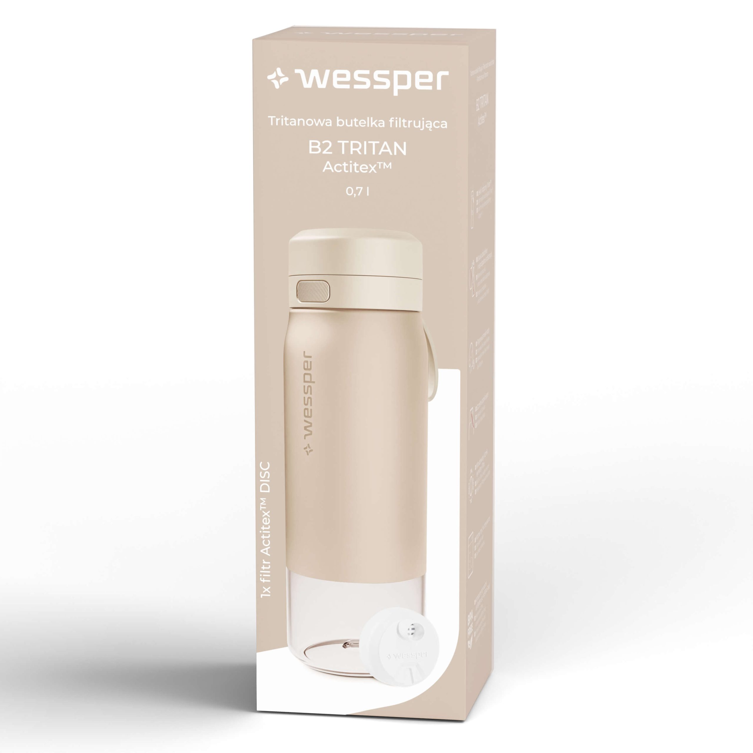 Butelka filtrująca Wessper B2 TRITAN™ Actitex™ 700 ml