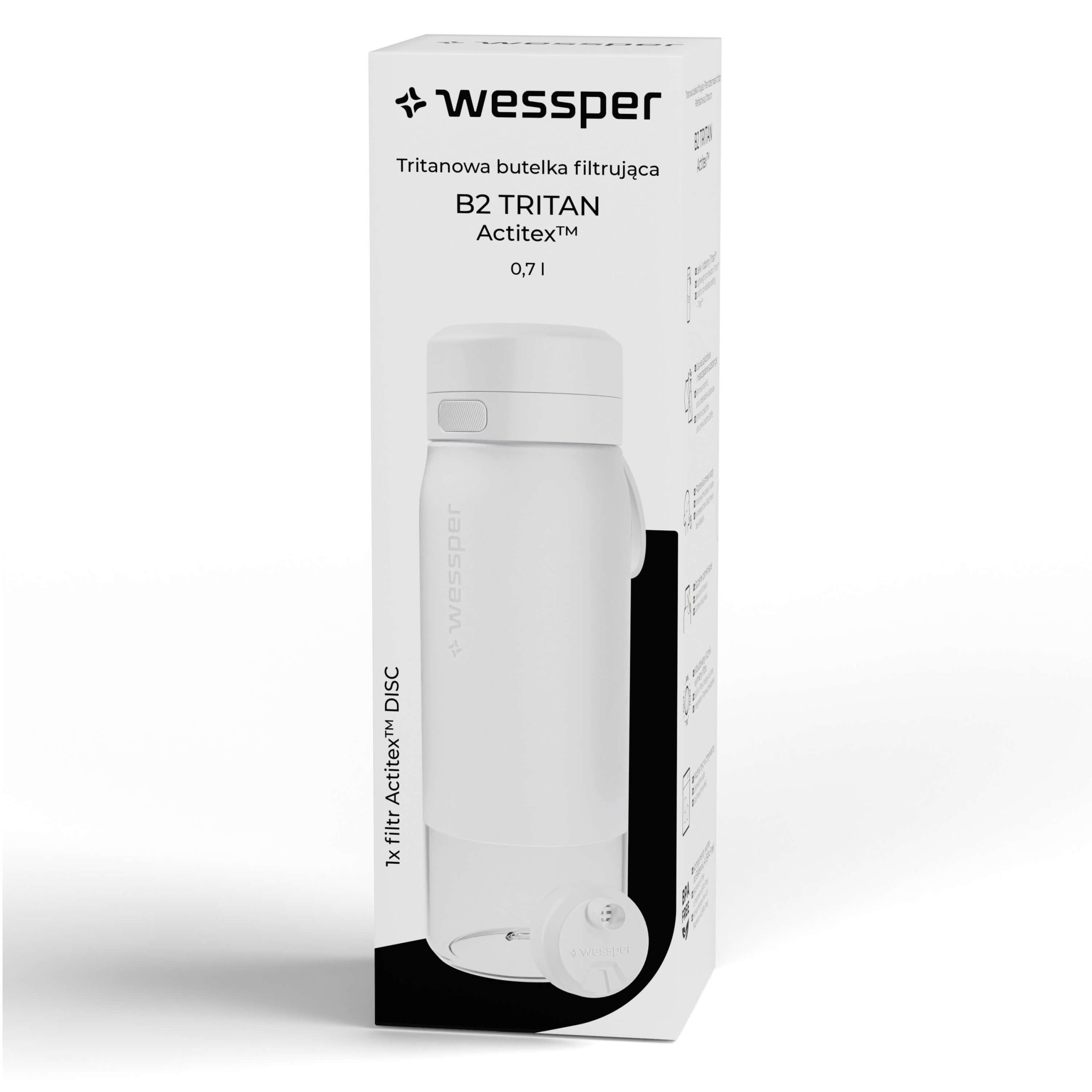 Butelka filtrująca Wessper B2 TRITAN™ Actitex™ 700 ml