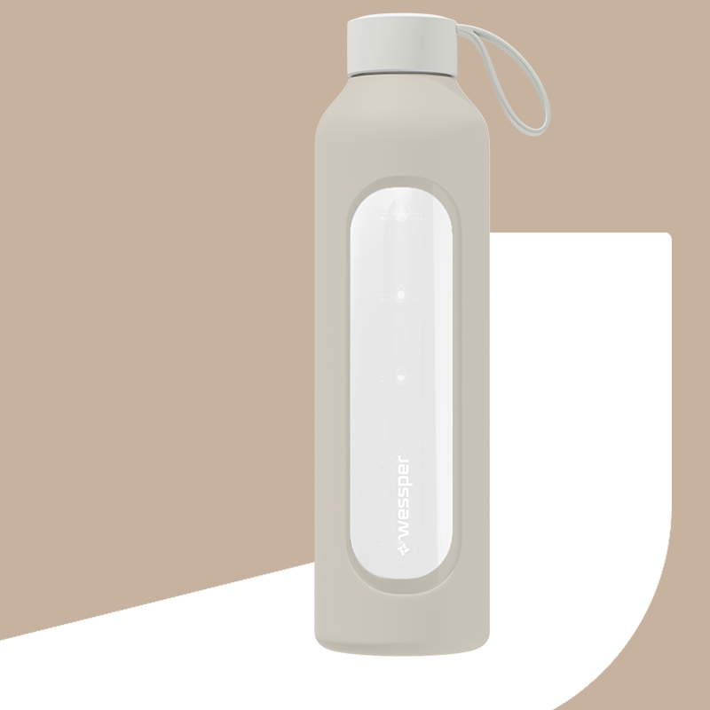 Butelka motywacyjna Wessper B1 BOROSILICATE Ecru 1 L