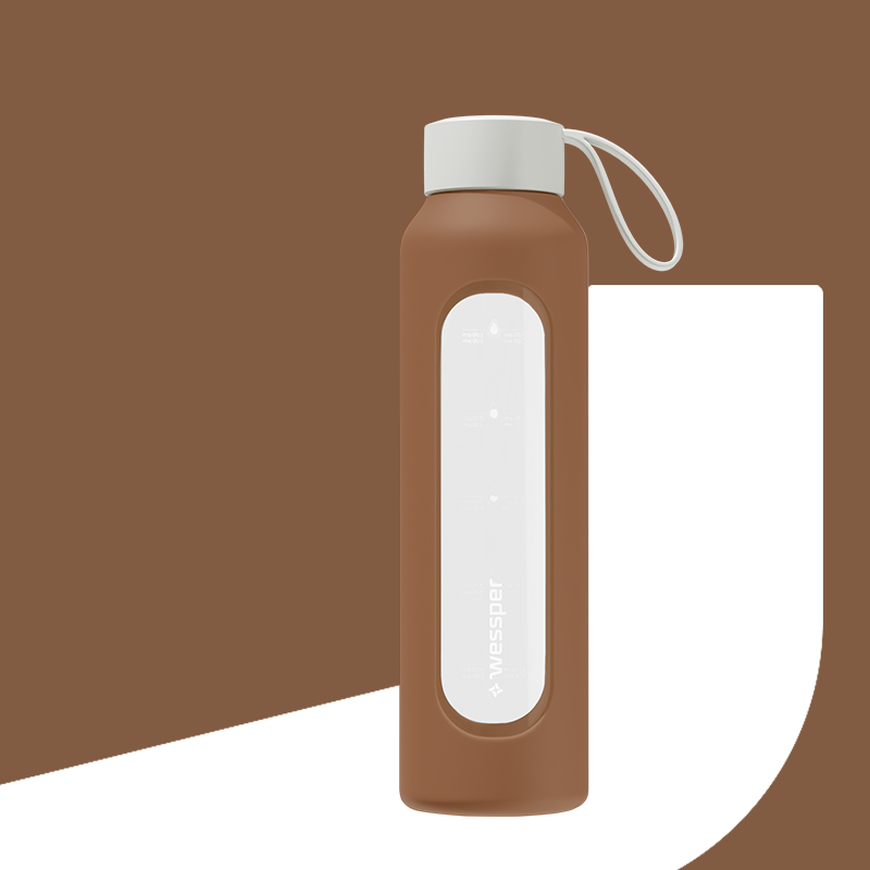 Butelka motywacyjna Wessper B1 BOROSILICATE Mokka 500 ml