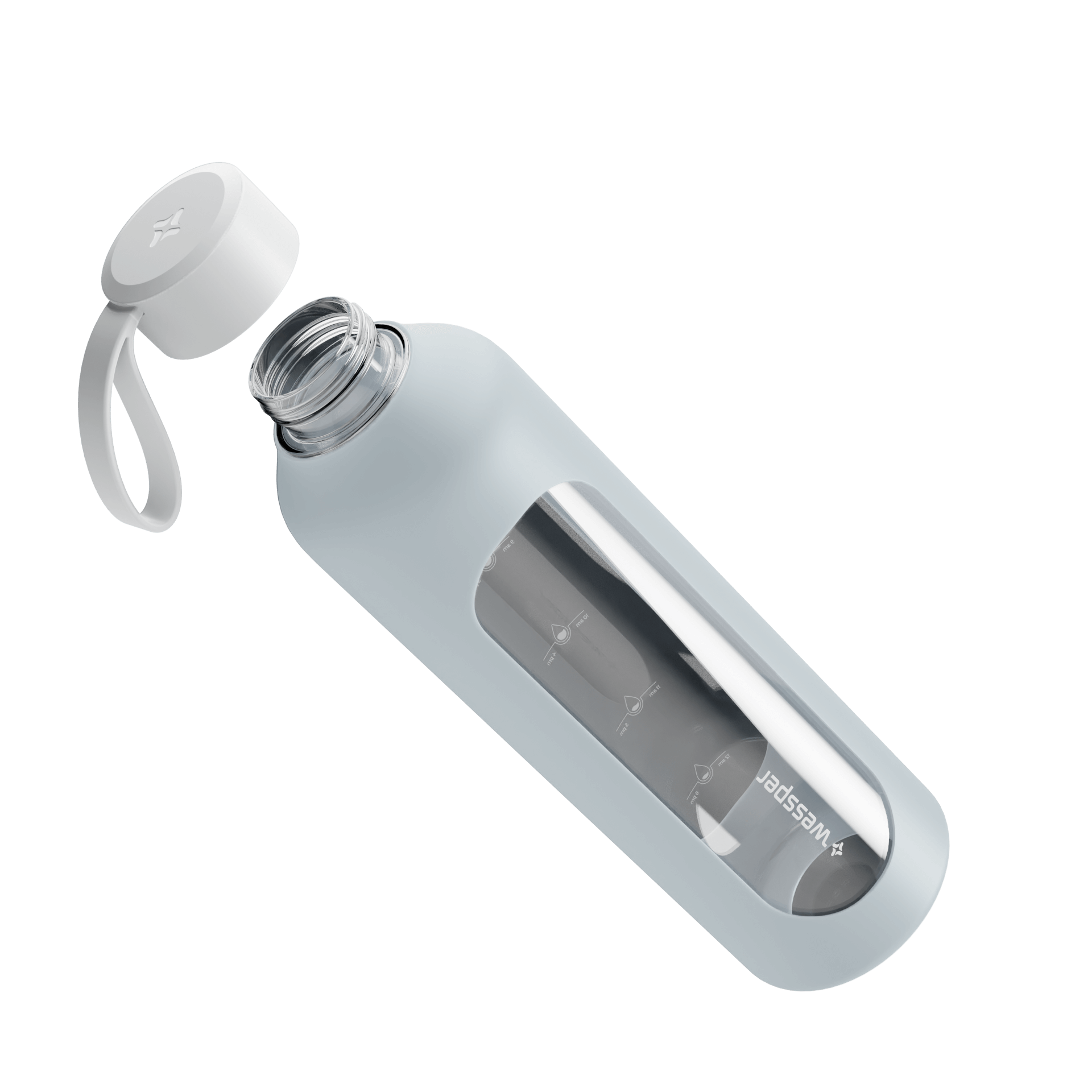 Butelka motywacyjna Wessper B1 BOROSILICATE Ice Blue 1 L