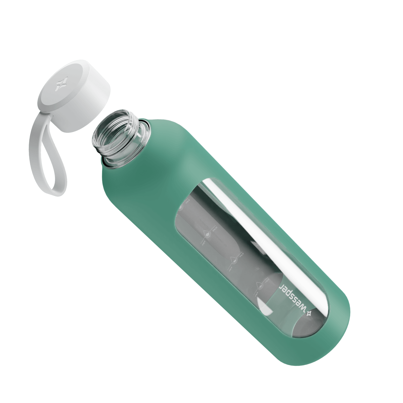 Butelka motywacyjna Wessper B1 BOROSILICATE Lagoon 1 L