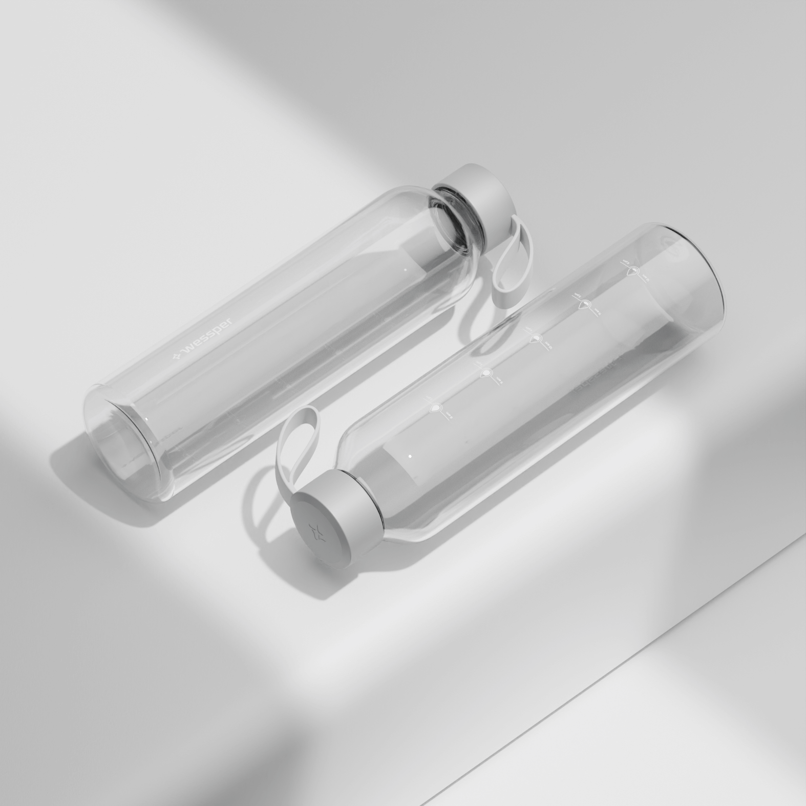 Butelka motywacyjna Wessper B1 BOROSILICATE Black 1 L