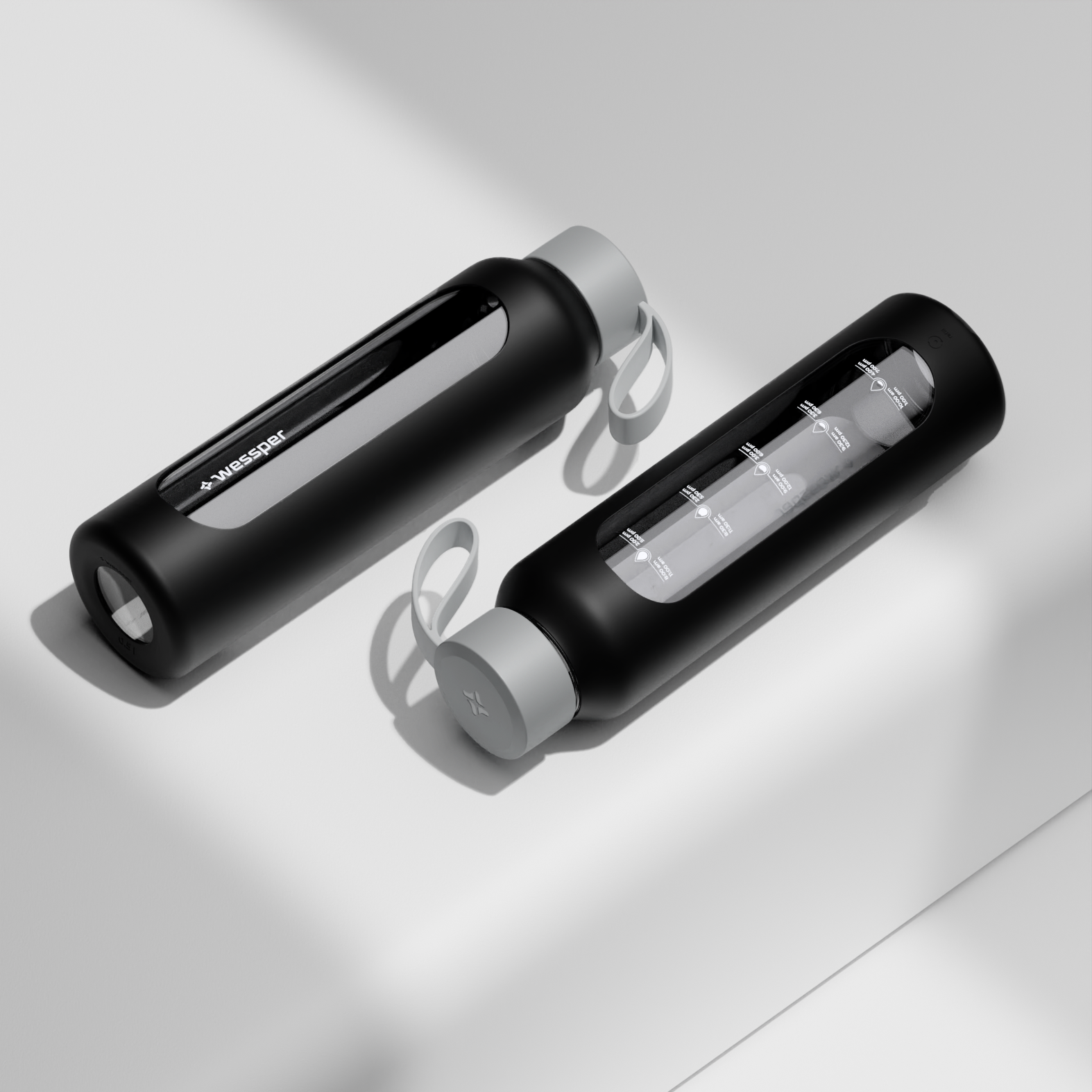 Butelka motywacyjna Wessper B1 BOROSILICATE Black 500 ml