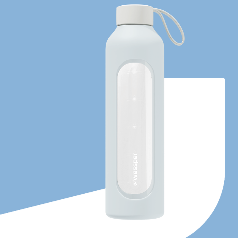 Butelka motywacyjna Wessper B1 BOROSILICATE Ice Blue 1 L