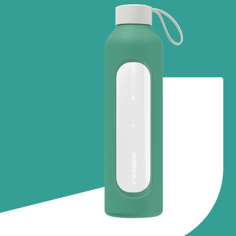 Butelka motywacyjna Wessper B1 BOROSILICATE Ice Blue 1 L