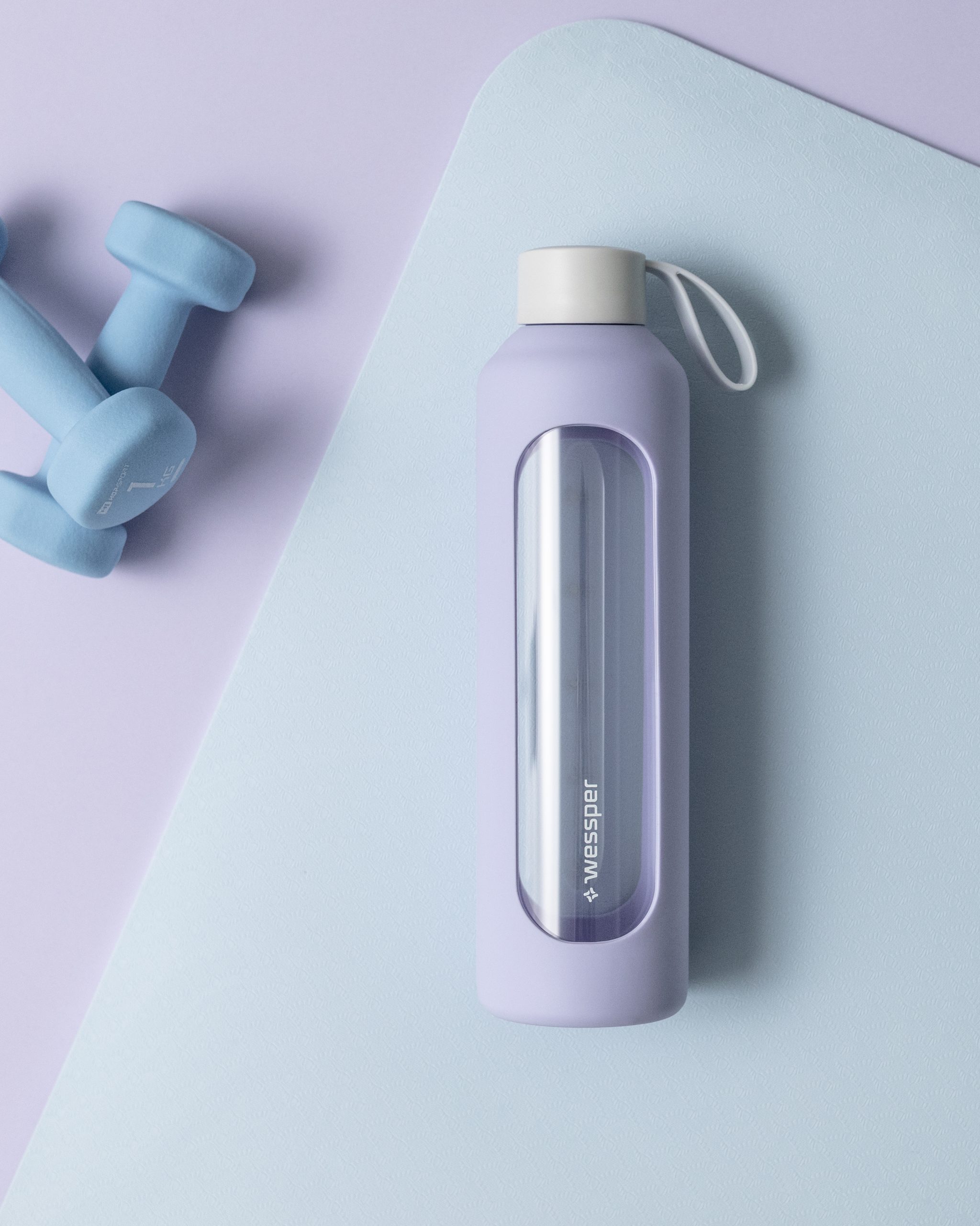 Butelka motywacyjna Wessper B1 BOROSILICATE Lavender 1 L
