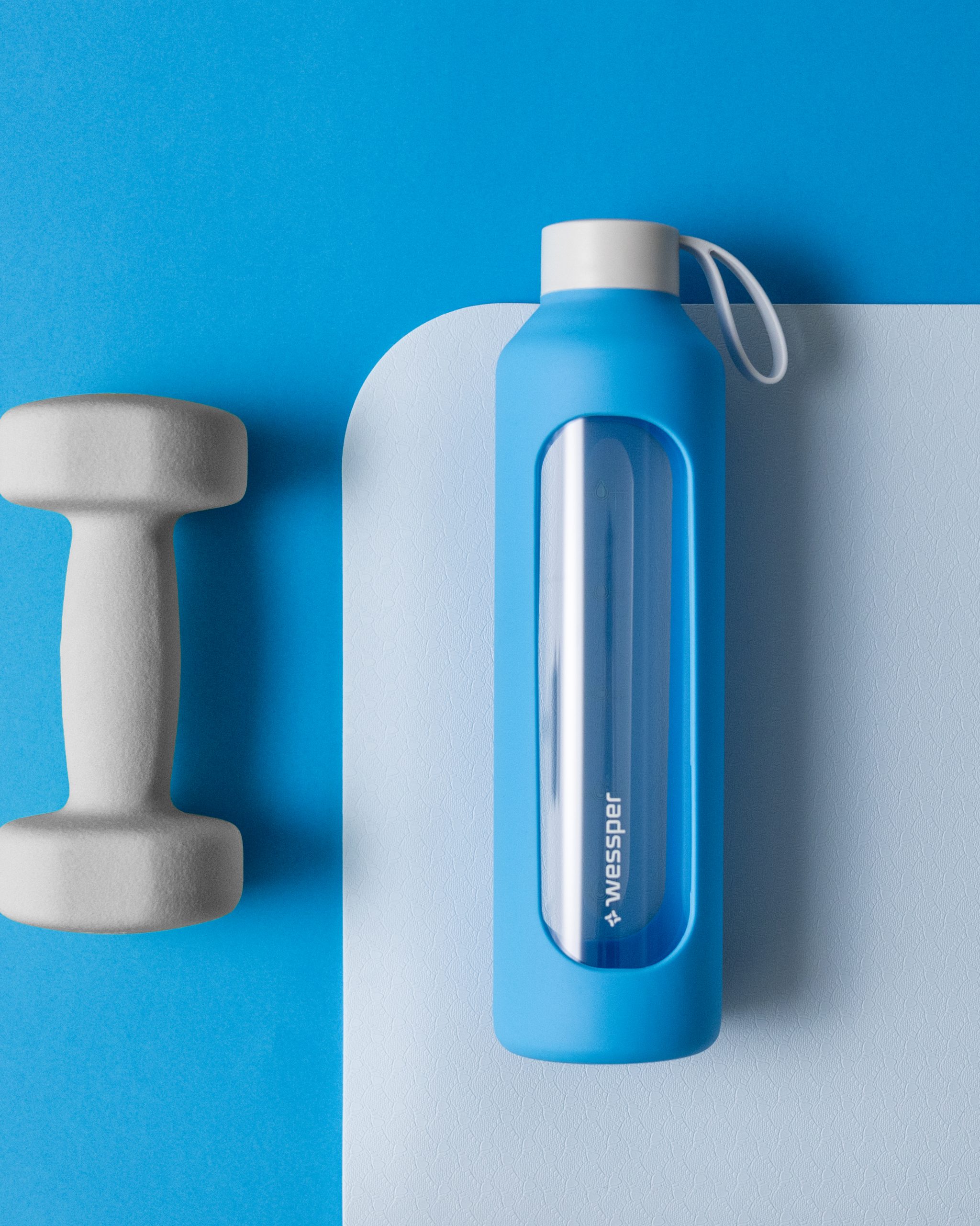 Butelka motywacyjna Wessper B1 BOROSILICATE Ocean 1 L