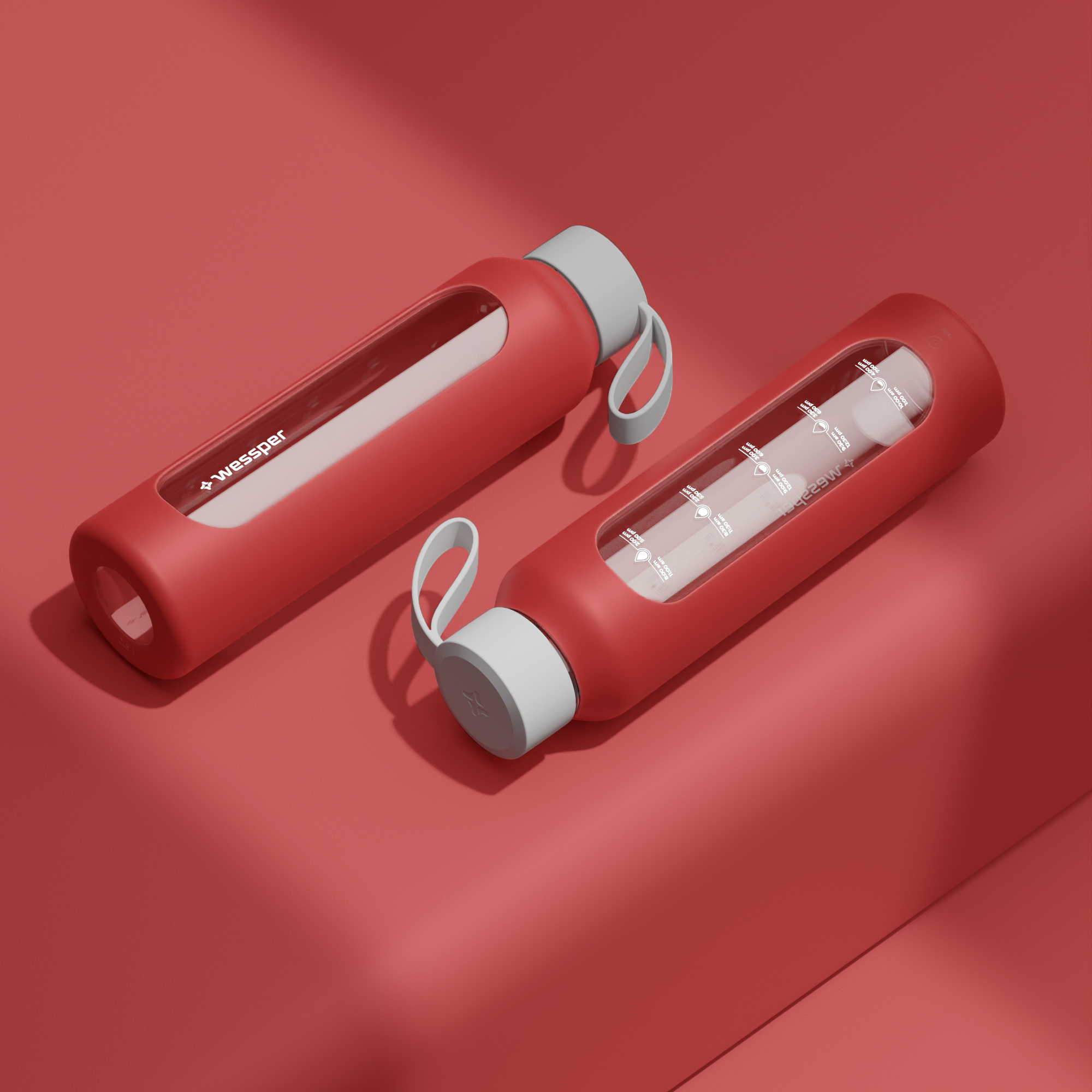 Butelka motywacyjna Wessper B1 BOROSILICATE Poppy 500 ml