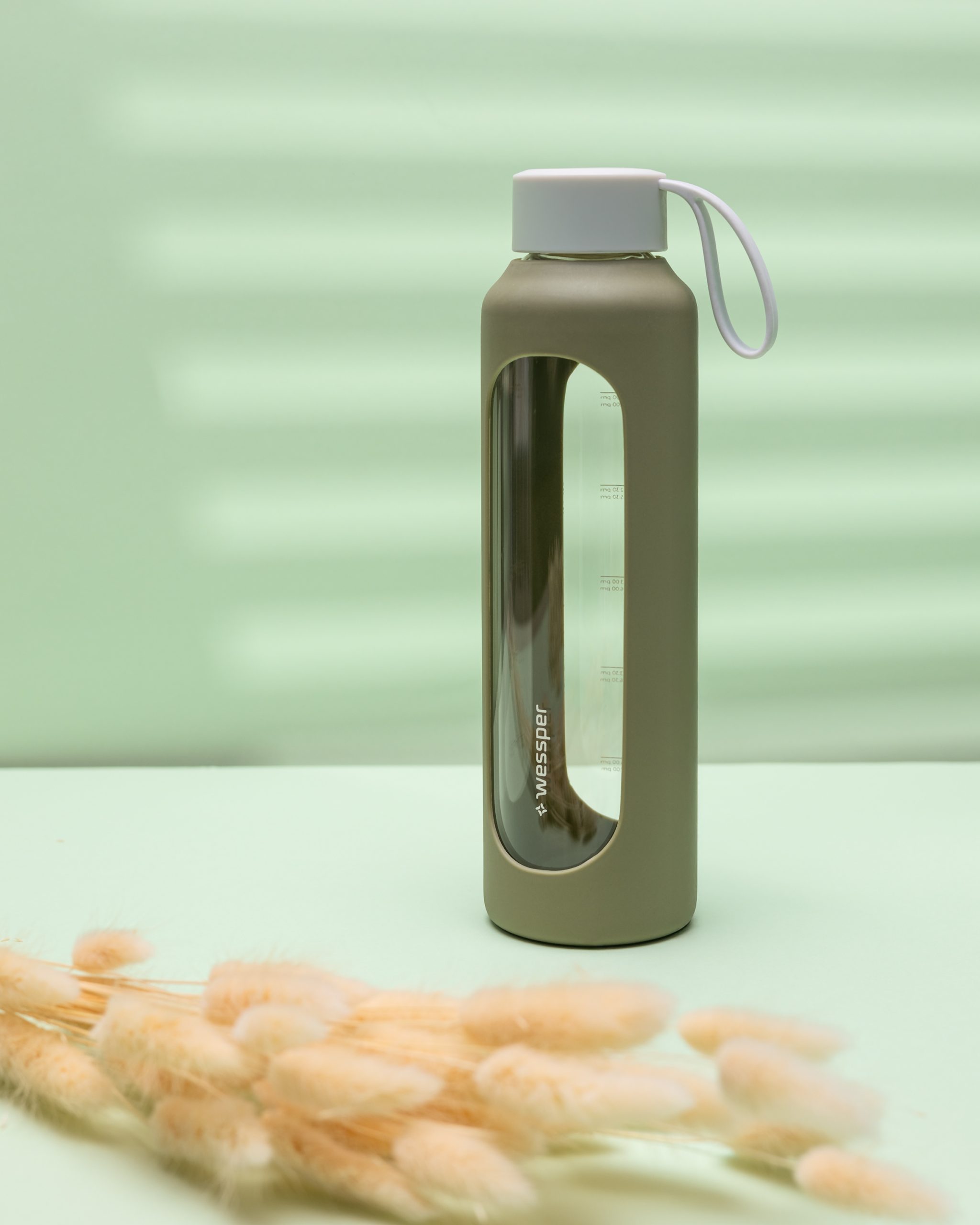 Butelka motywacyjna Wessper B1 BOROSILICATE Olive 500 ml