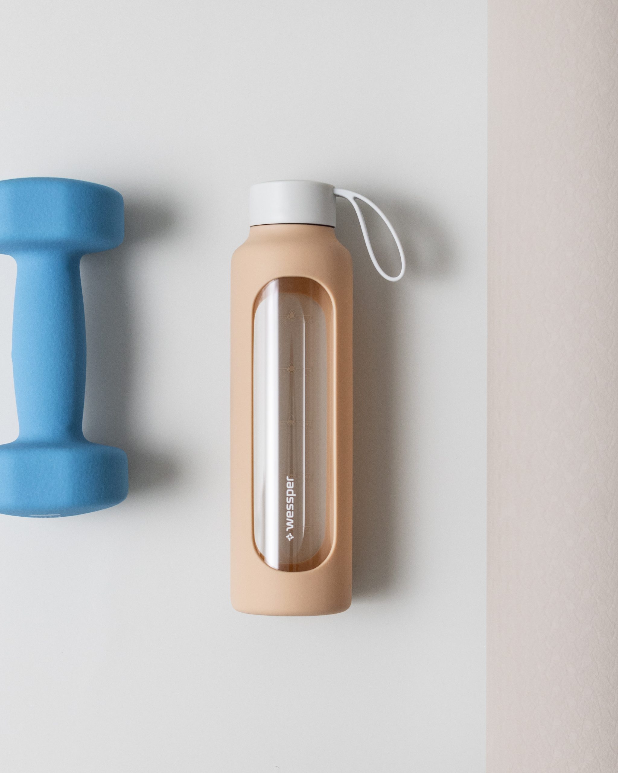 Butelka motywacyjna Wessper B1 BOROSILICATE Beige 500 ml