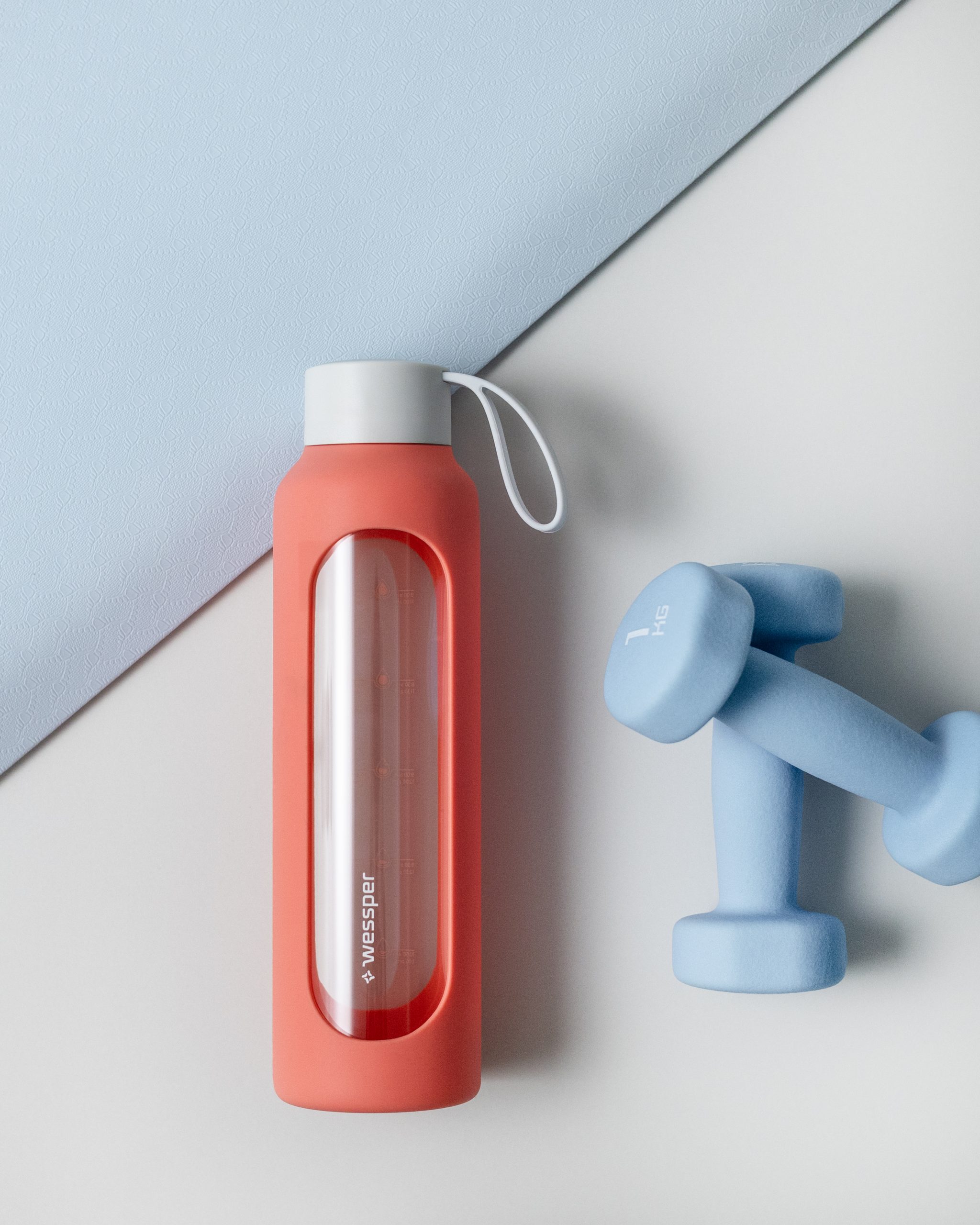 Butelka motywacyjna Wessper B1 BOROSILICATE Coral 500 ml