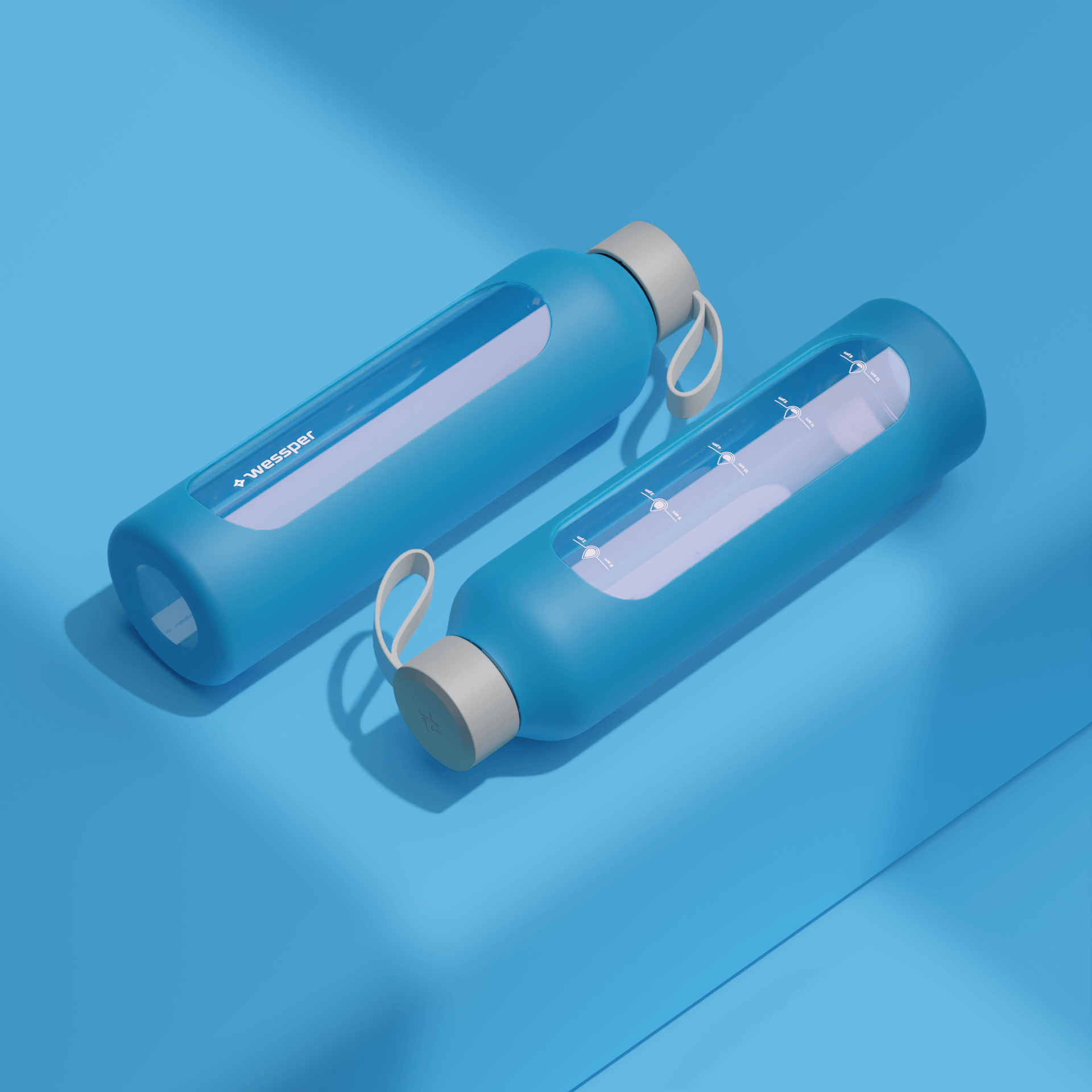 Butelka motywacyjna Wessper B1 BOROSILICATE Lavender 1 L