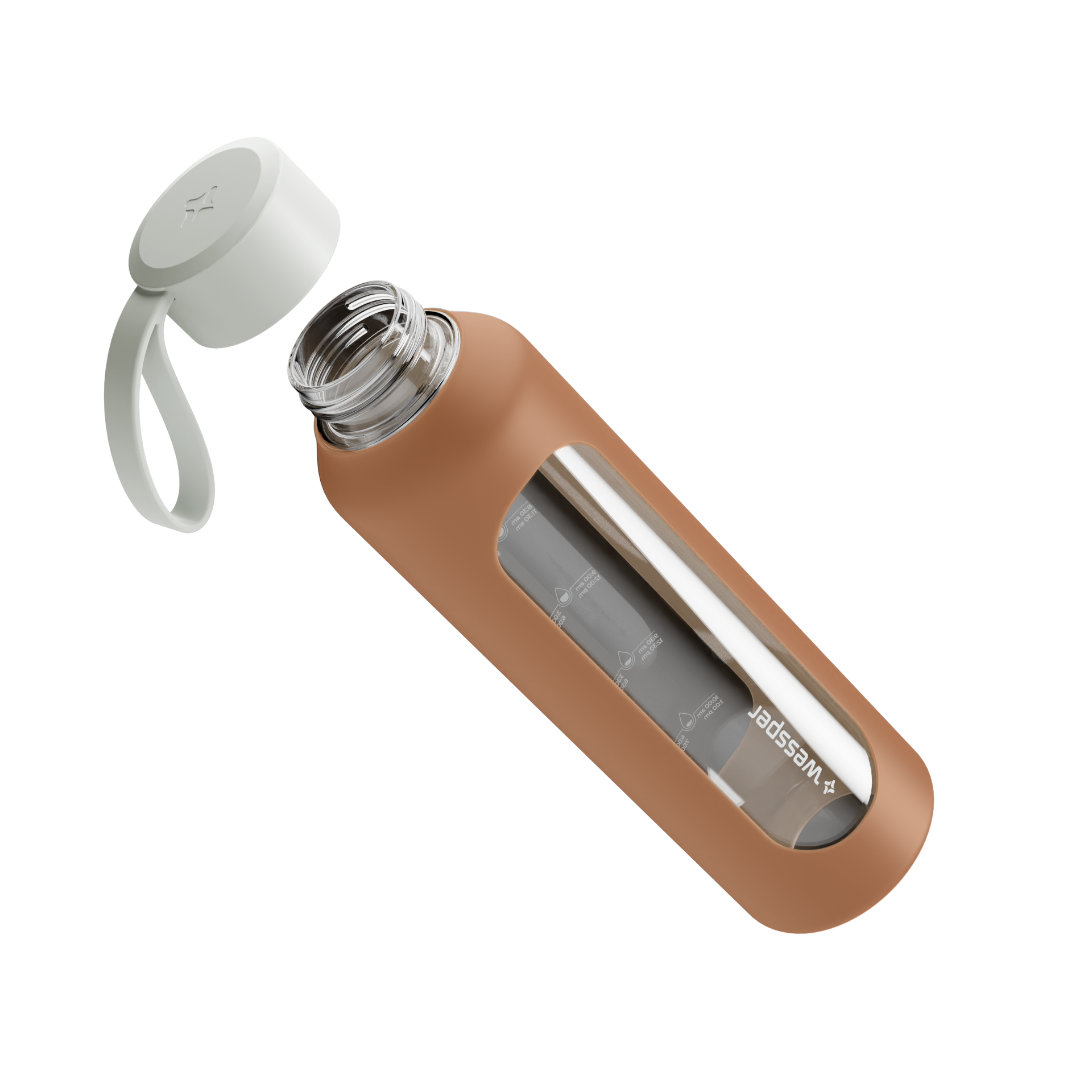 Butelka motywacyjna Wessper B1 BOROSILICATE Mokka 500 ml