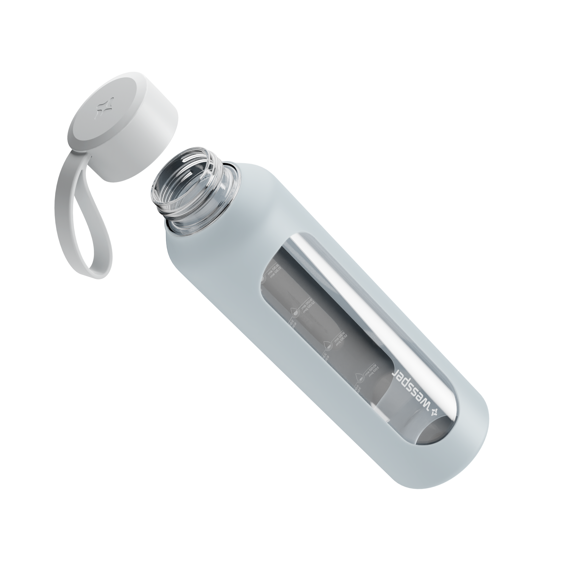 Butelka motywacyjna Wessper B1 BOROSILICATE Ice Blue 500 ml