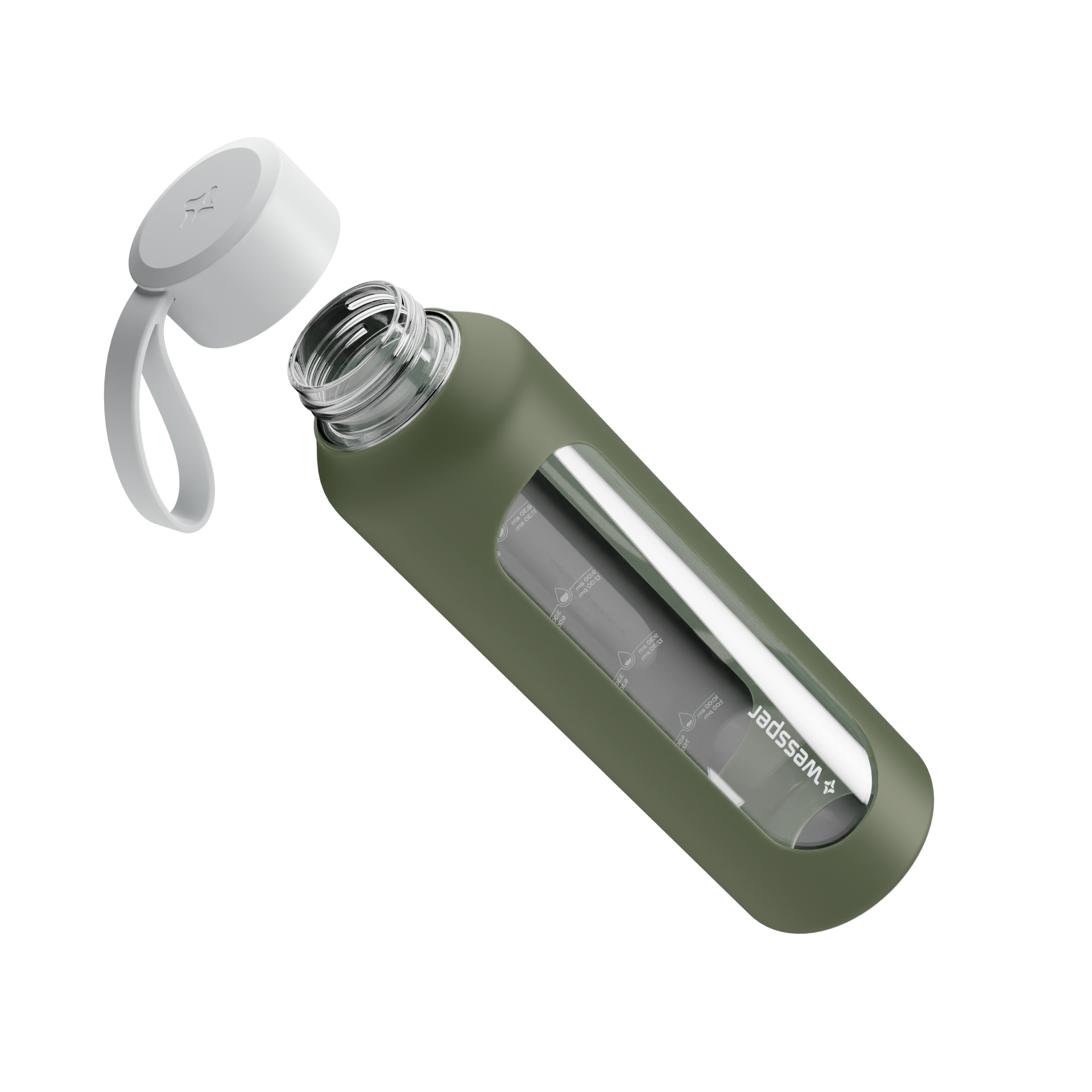 Butelka motywacyjna Wessper B1 BOROSILICATE Olive 500 ml