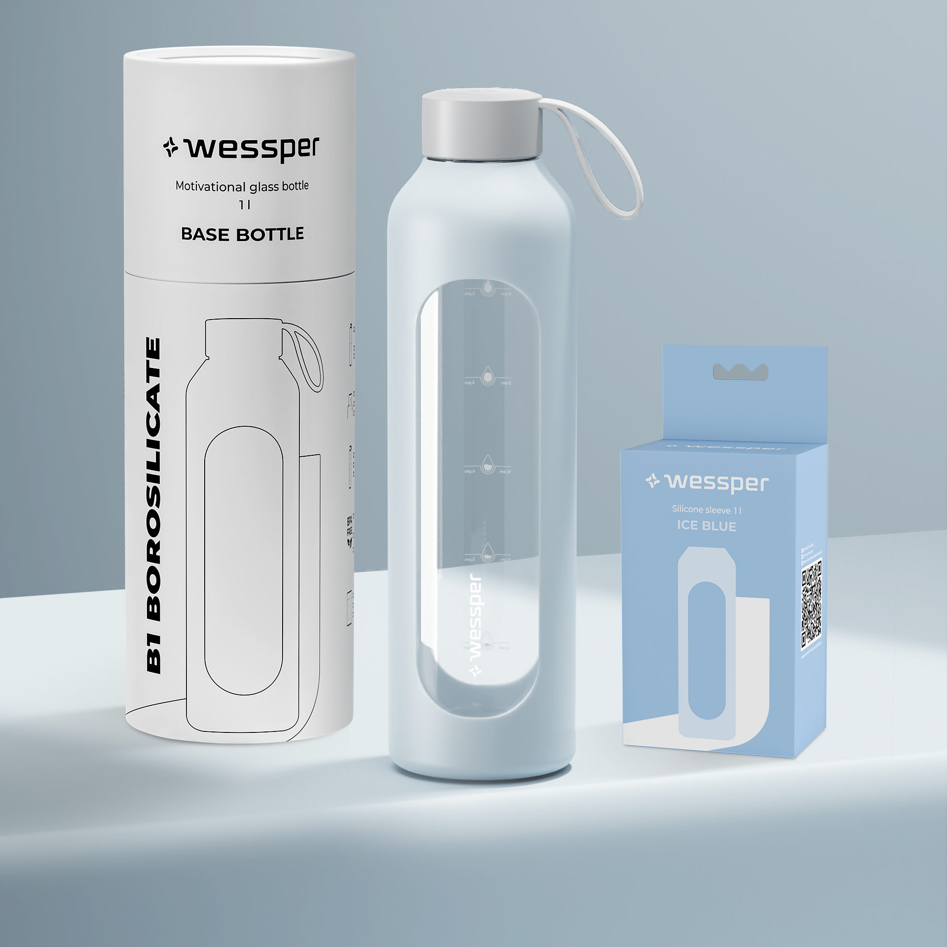 Butelka motywacyjna Wessper B1 BOROSILICATE Poppy 1 L