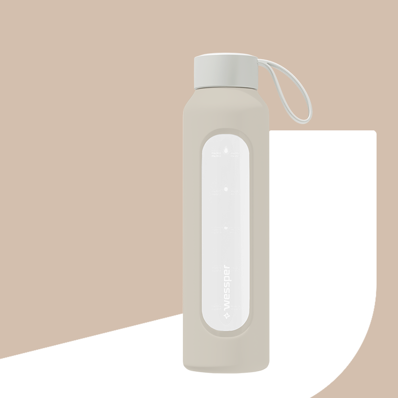 Butelka motywacyjna Wessper B1 BOROSILICATE Ecru 500 ml