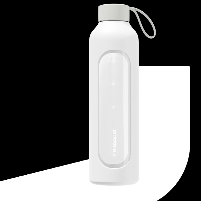 Butelka motywacyjna Wessper B1 BOROSILICATE White 1 L