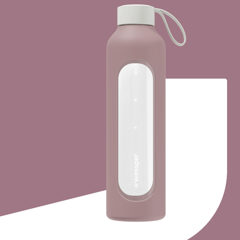 Butelka motywacyjna Wessper B1 BOROSILICATE Dusty Rose 1 L
