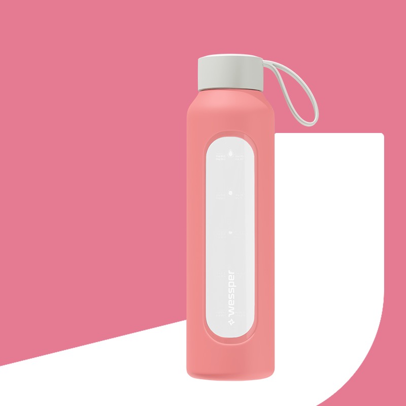 Butelka motywacyjna Wessper B1 BOROSILICATE Pink 500 ml