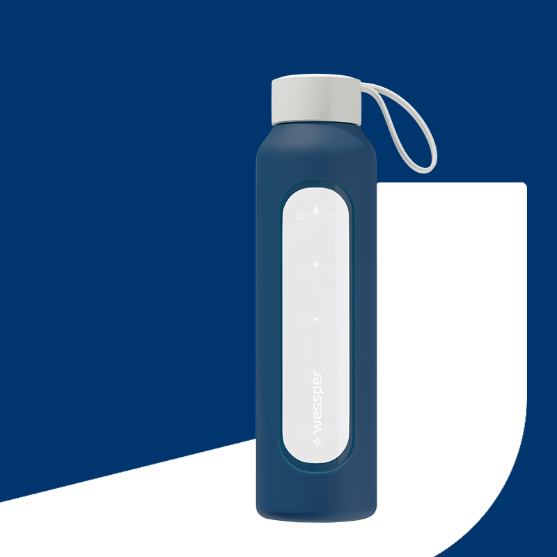 Butelka motywacyjna Wessper B1 BOROSILICATE Navy Blue 500 ml